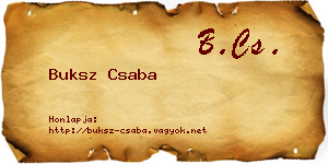Buksz Csaba névjegykártya