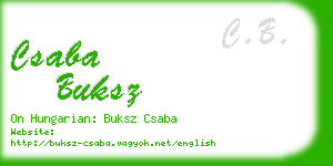 csaba buksz business card